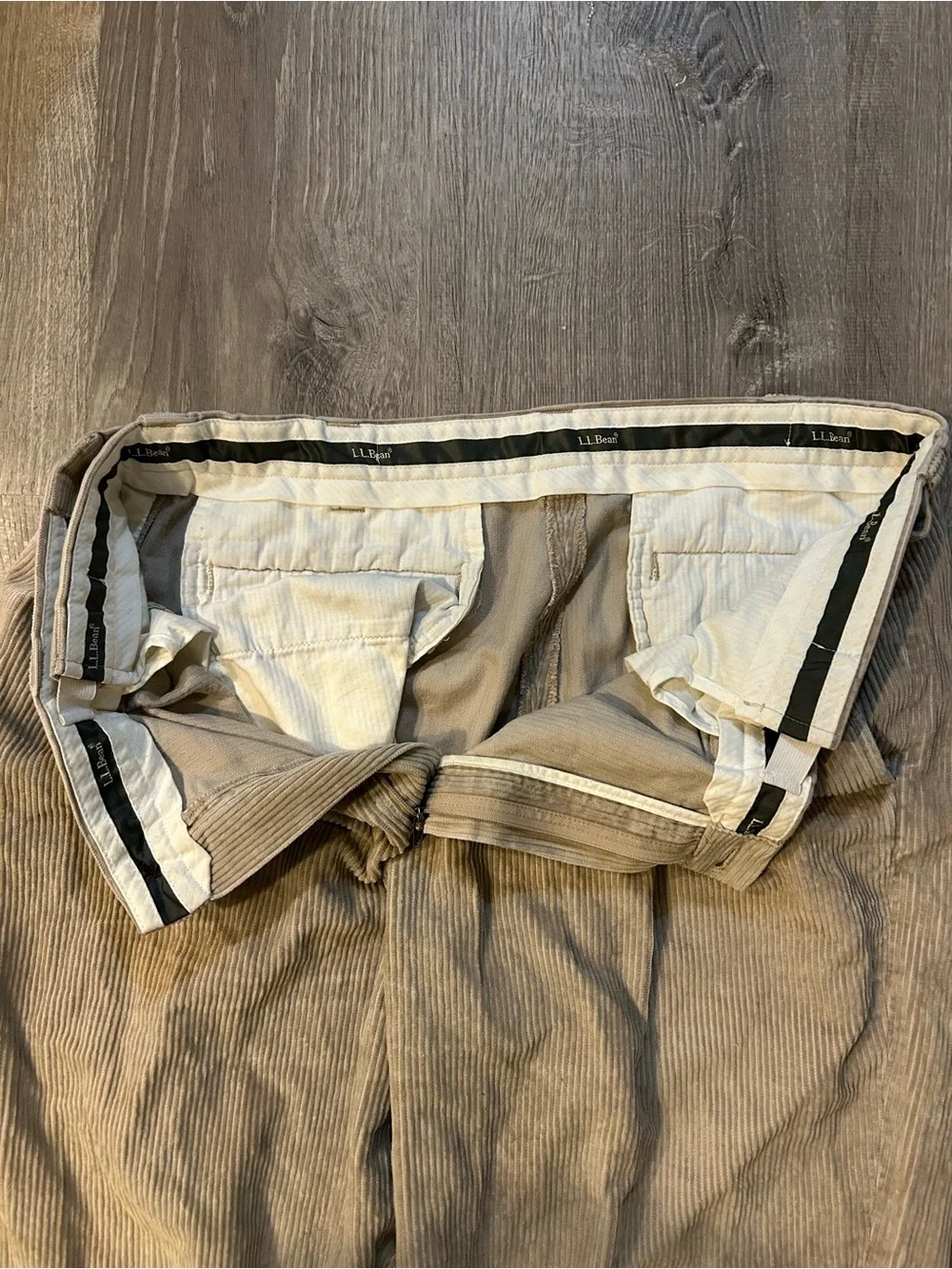 Vintage L.L. Bean Men's Corduroy Pants in Light Tan